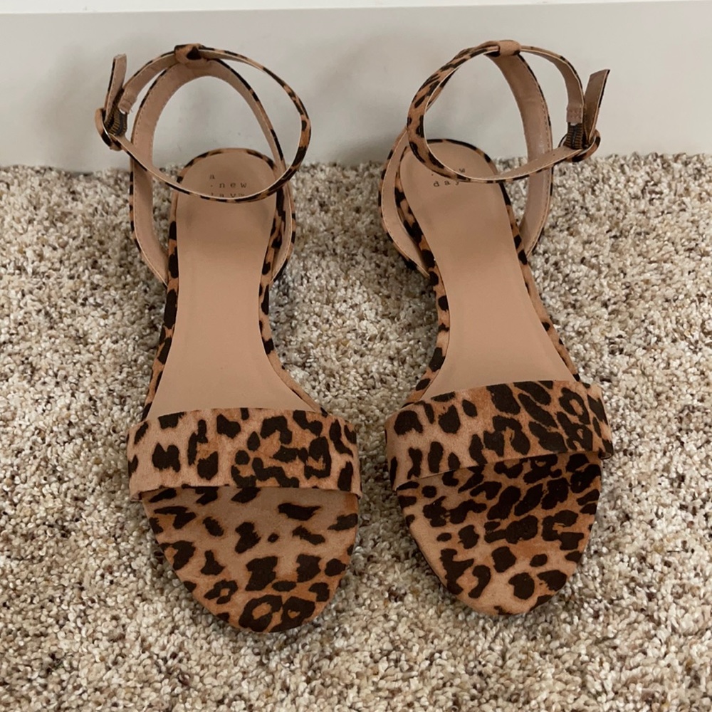 Cheetah Print Ankle Strap Sandals